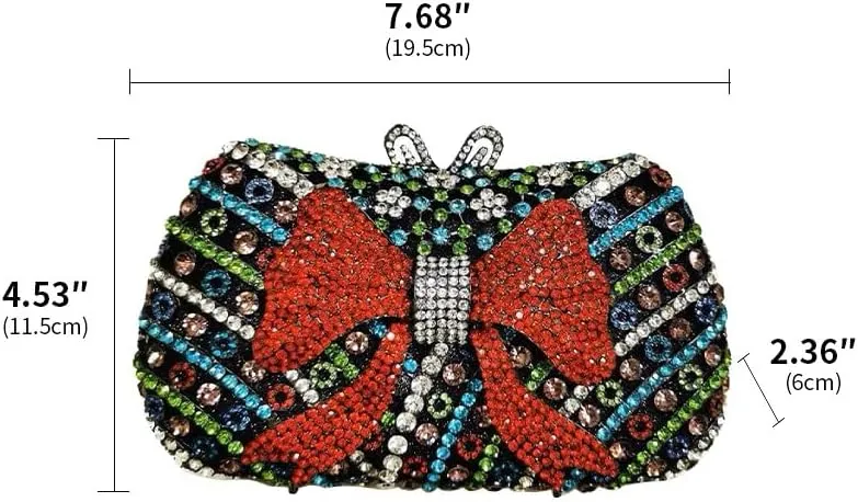 Rhinestone Purses Fun Clutch Purses Rhinestone Clutch Purses for Women Bling Purse Women's Evening Handbags Bow