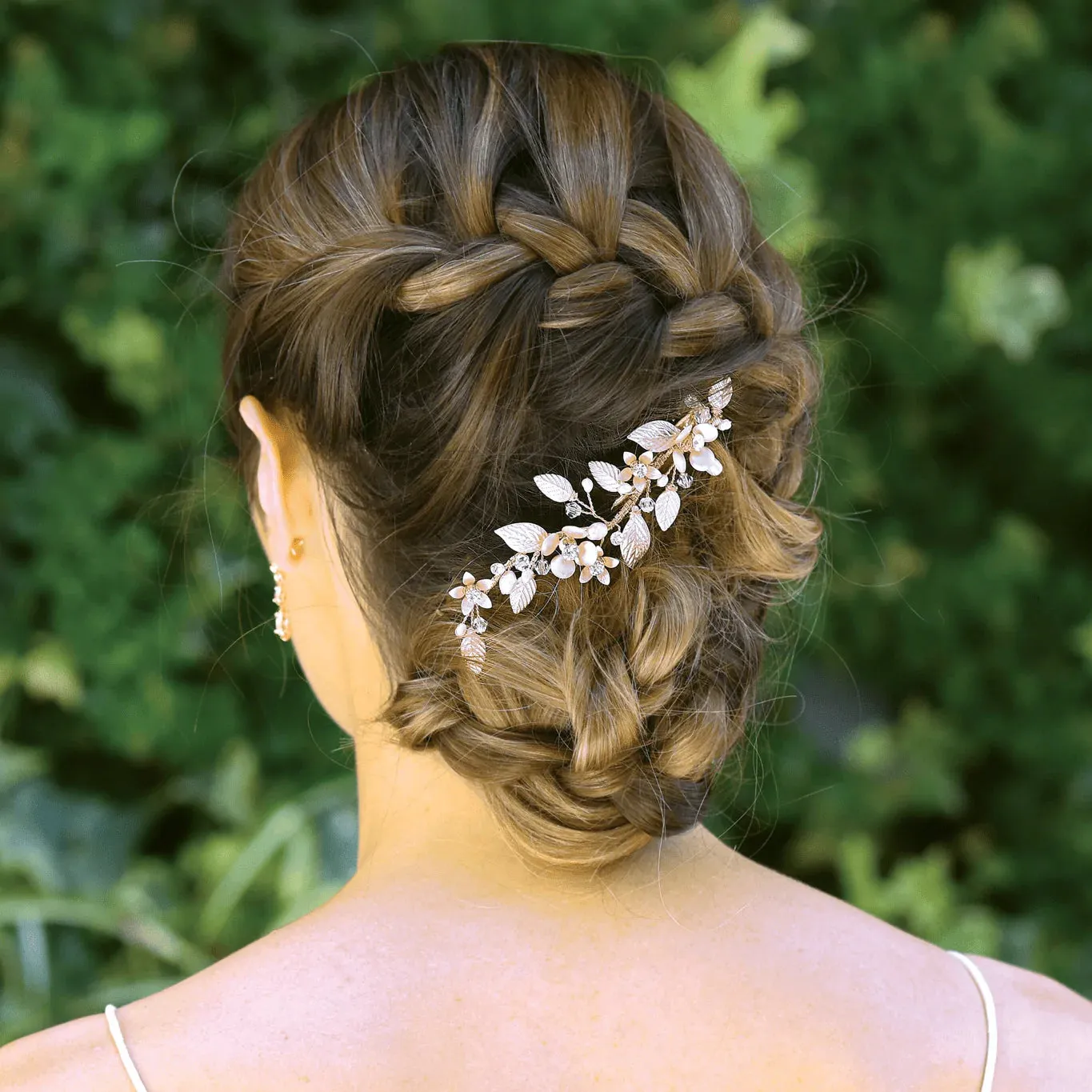 Rose Gold Bridal Hair Clip with Crystals & Freshwater Pearls, Rose Poppy