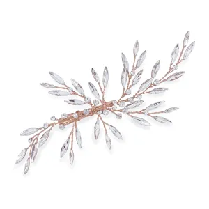 Rose Gold Bridal Hair Clip with Crystals, Dune Rose