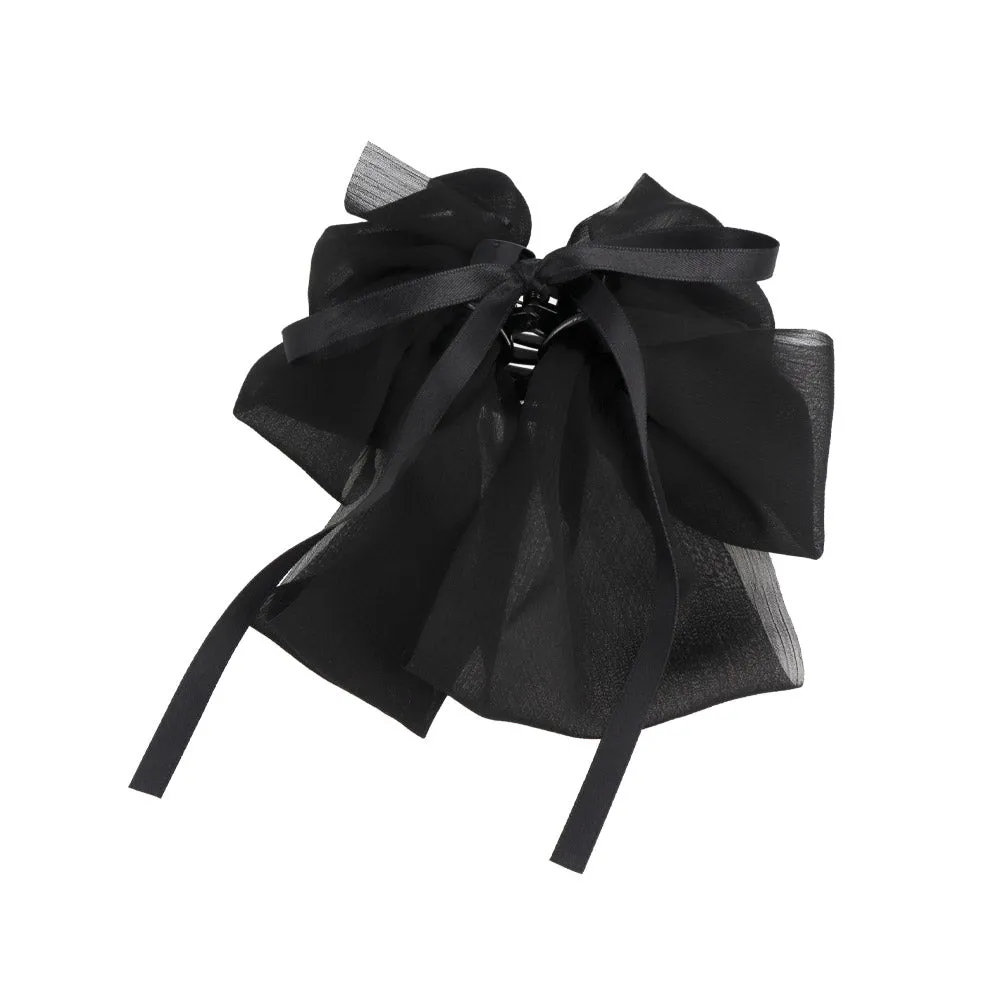Ruffle Ribbon Bow Hair Claw