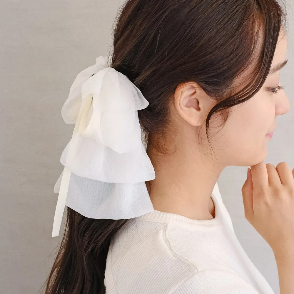 Ruffle Ribbon Bow Hair Claw