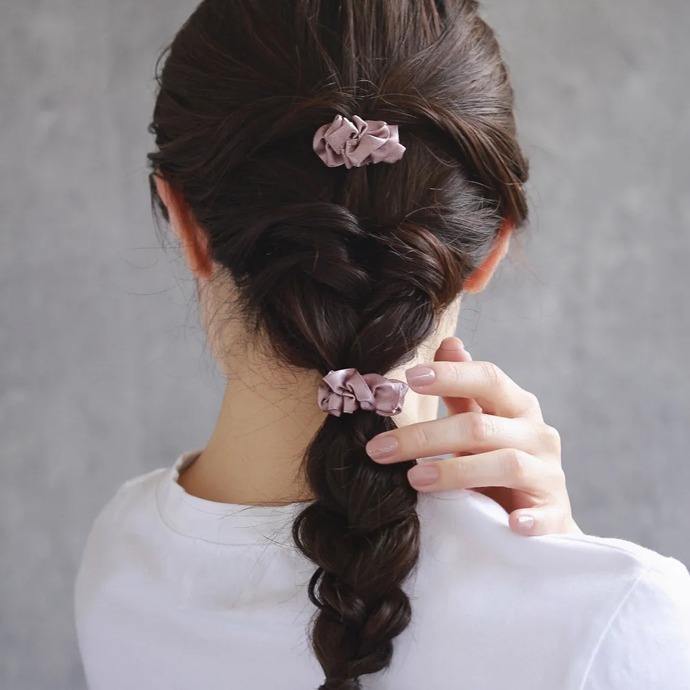 Ruffle Ribbon Hair Clip Set