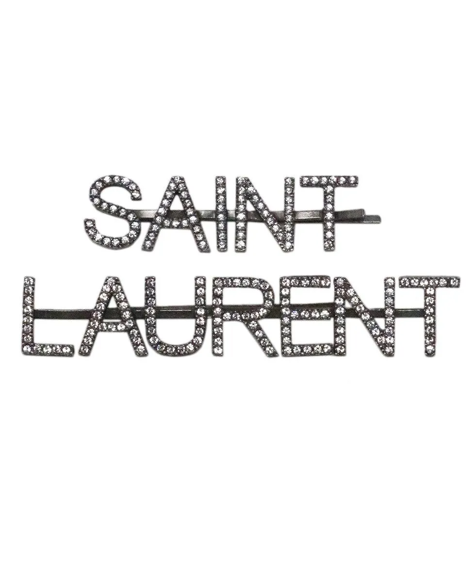 Saint Laurent Crystal Hair Clips