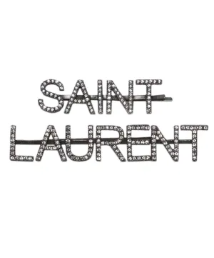 Saint Laurent Crystal Hair Clips