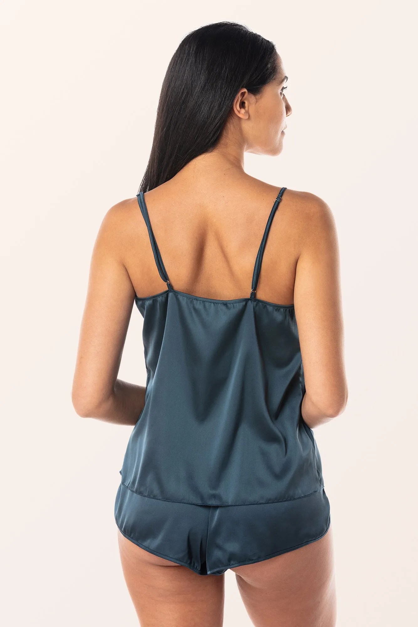 Satin 2-Piece Nightwear Set - Midnight Blue
