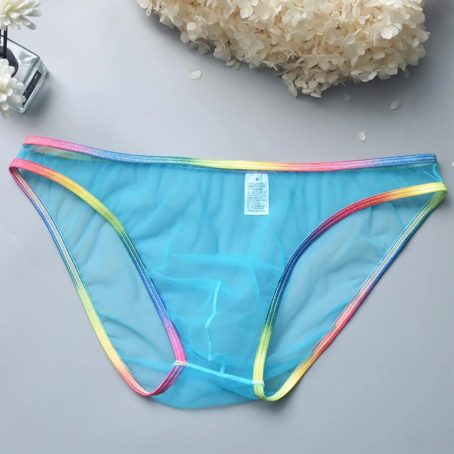Sexy Men's Brief Mesh See Through Low Rise Underwear U Shaped Pouch Fun Underwear Comfort Breathable Lingeries Panties