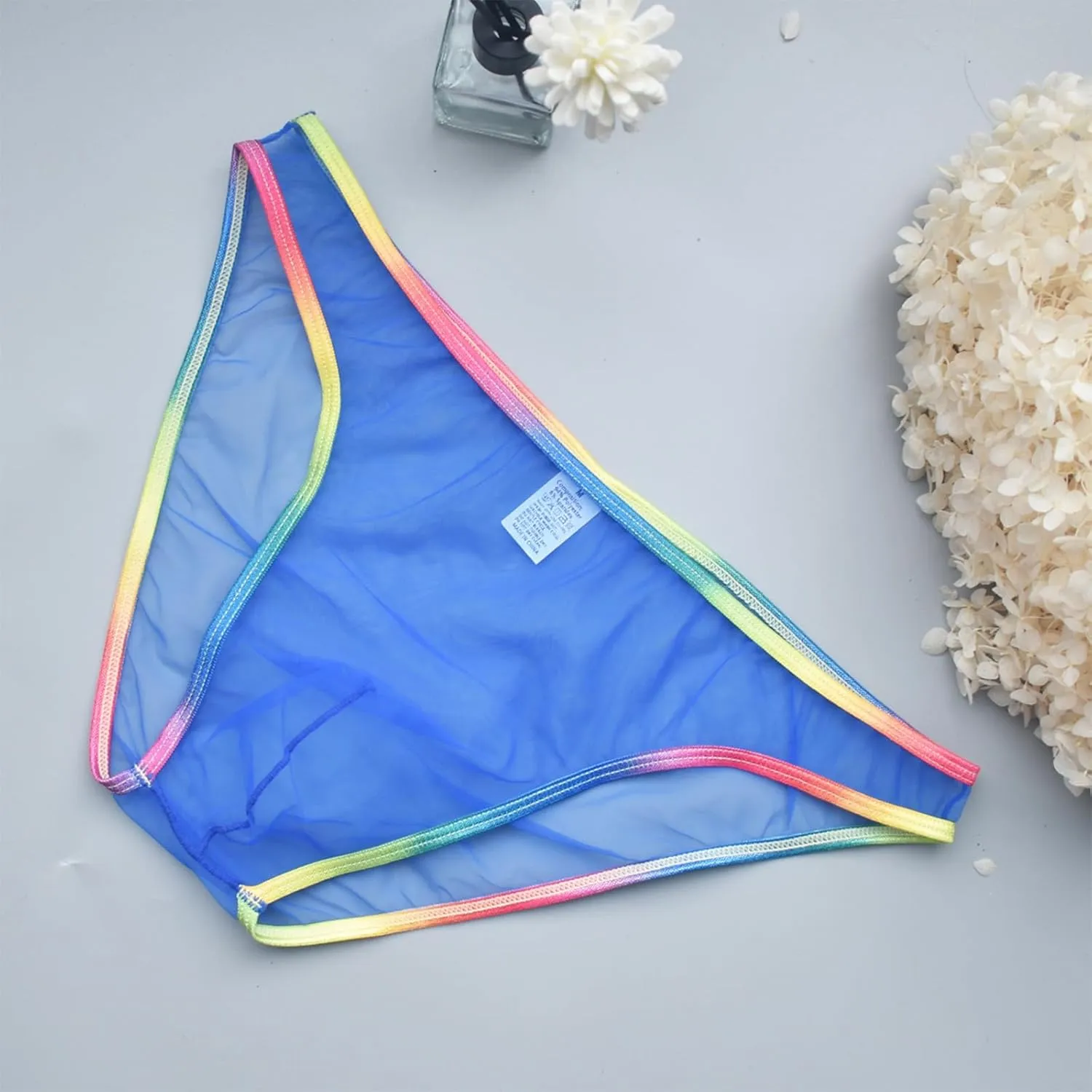 Sexy Men's Brief Mesh See Through Low Rise Underwear U Shaped Pouch Fun Underwear Comfort Breathable Lingeries Panties