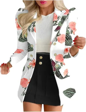 Short Skirt Suits Long Sleeve Boho Dress for Women 2024 Fall Dress V Neck Dresses Print Turndown Collar