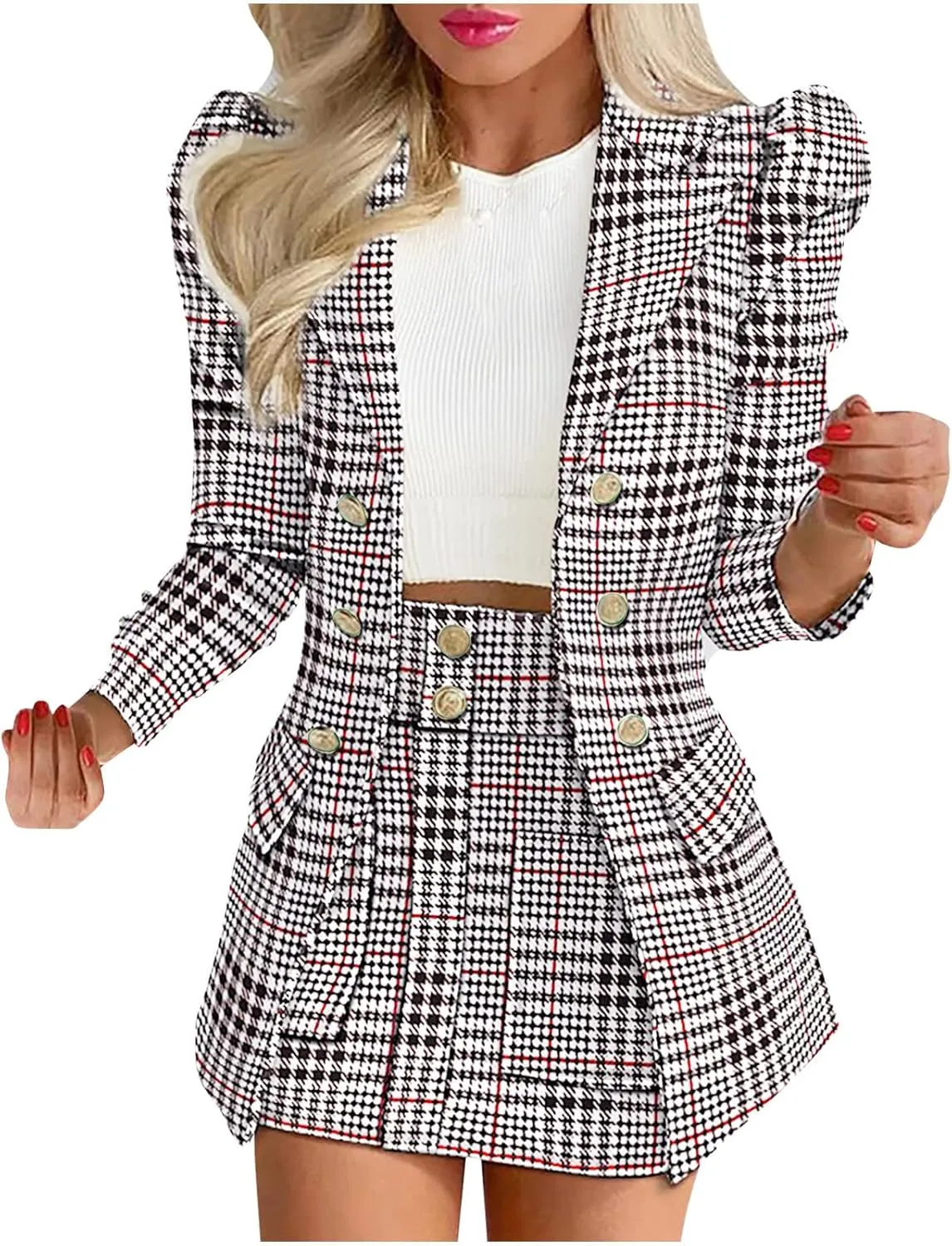 Short Skirt Suits Long Sleeve Boho Dress for Women 2024 Fall Dress V Neck Dresses Print Turndown Collar