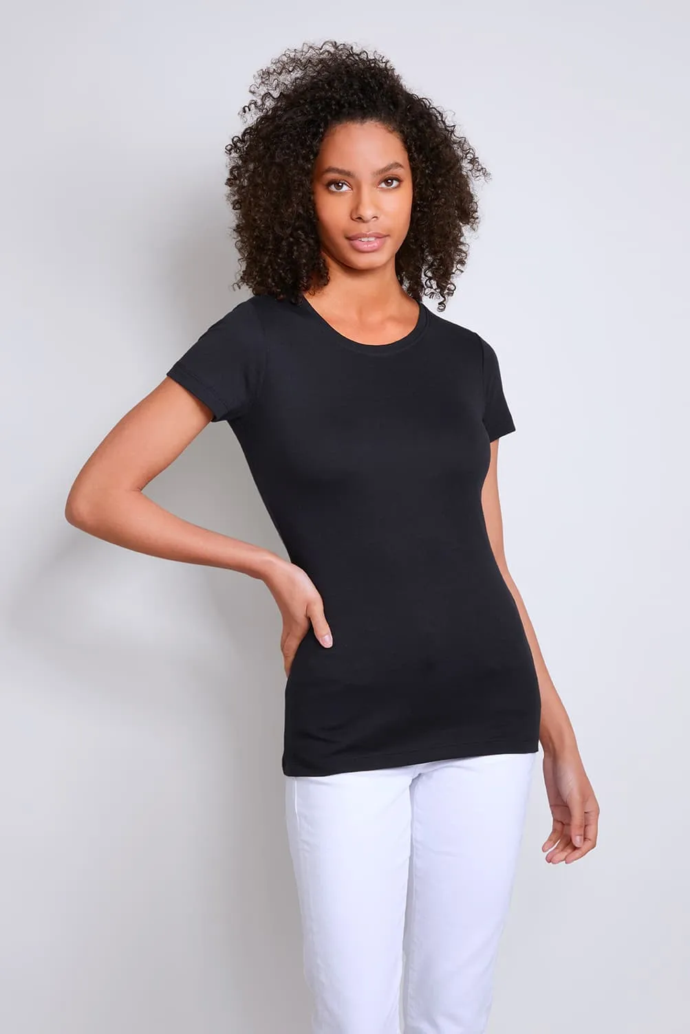 Short Sleeve Crew Neck Cotton Modal Blend T-shirt