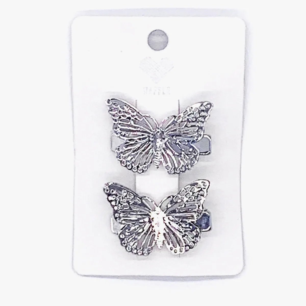 Silver Butterfly Cut Hair Clips