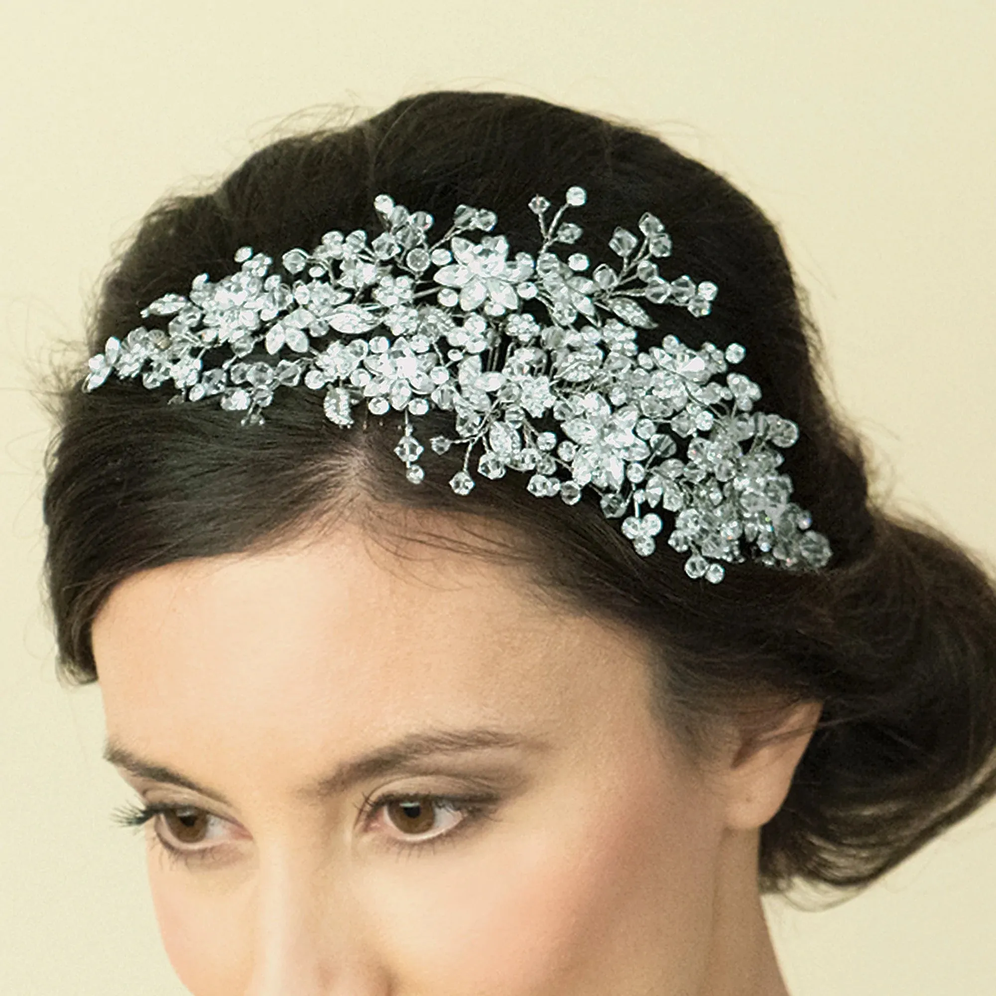 Silver Crystal Bridal Hair Comb, BLISS