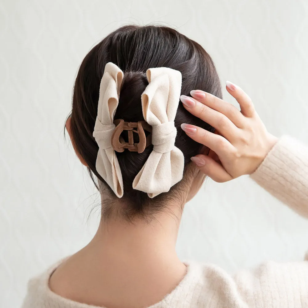 Soft Bow Flocked Hair Claw