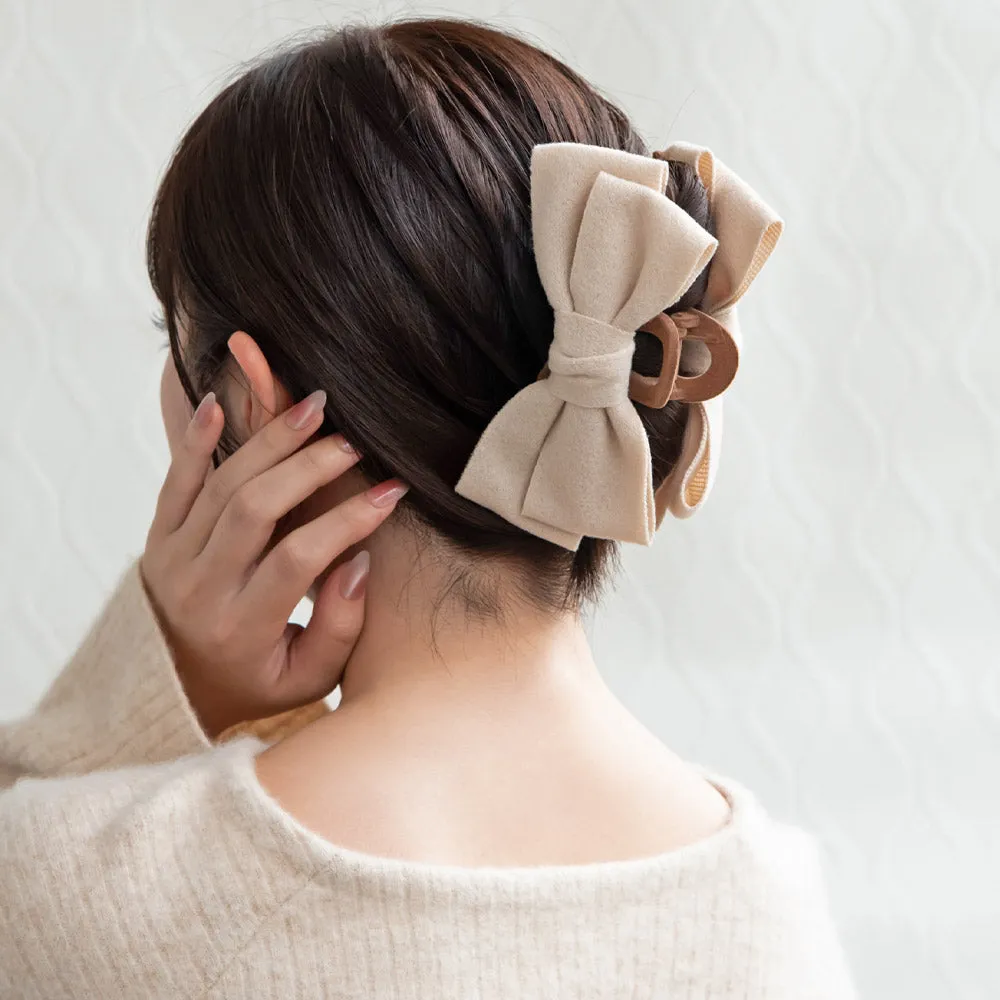 Soft Bow Flocked Hair Claw