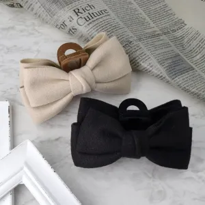 Soft Bow Flocked Hair Claw