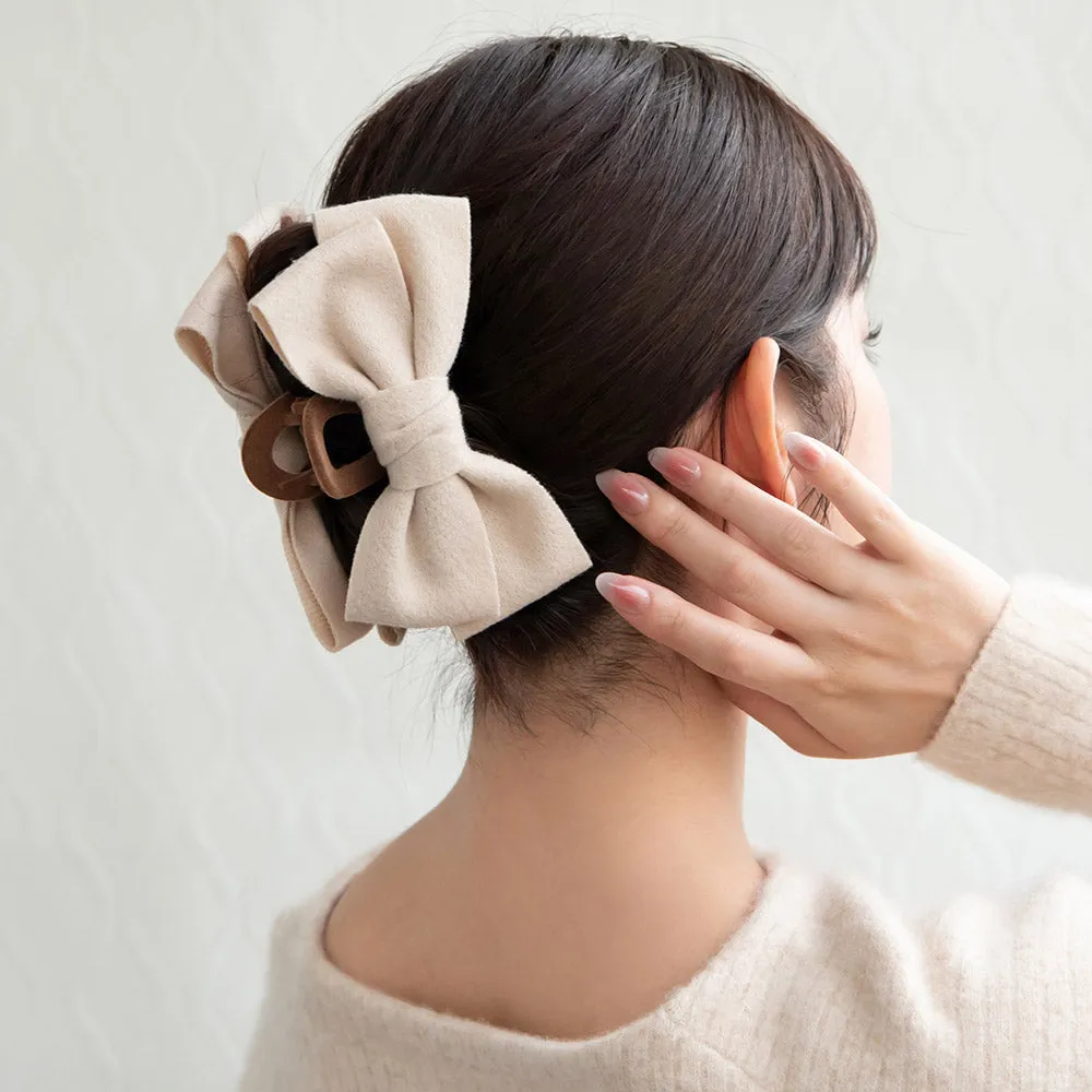 Soft Bow Flocked Hair Claw