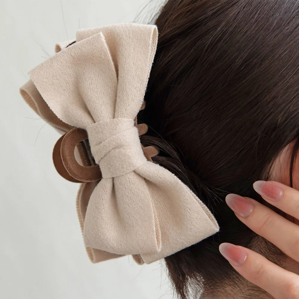 Soft Bow Flocked Hair Claw