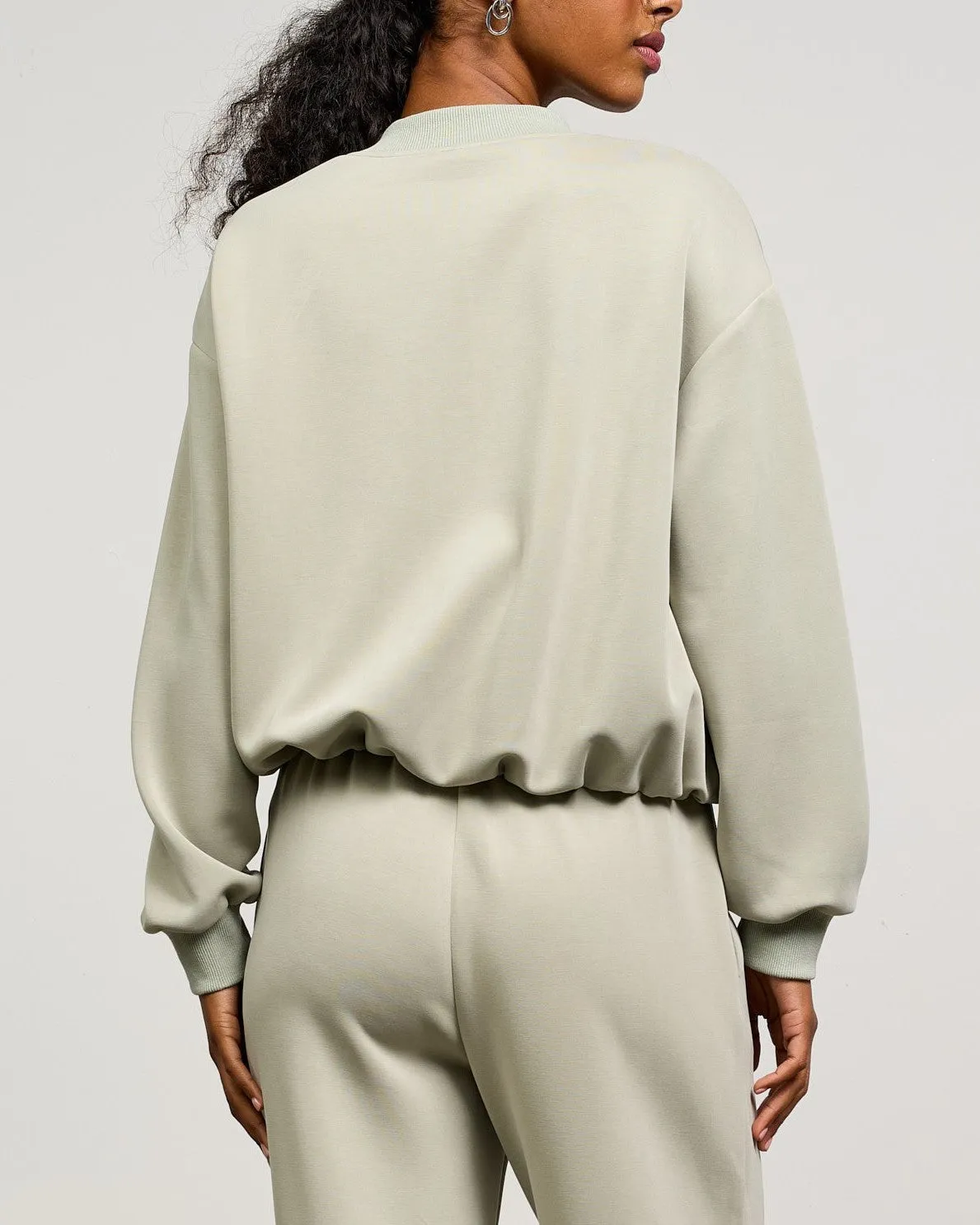Soft Modal Bomber Jacket - Sage