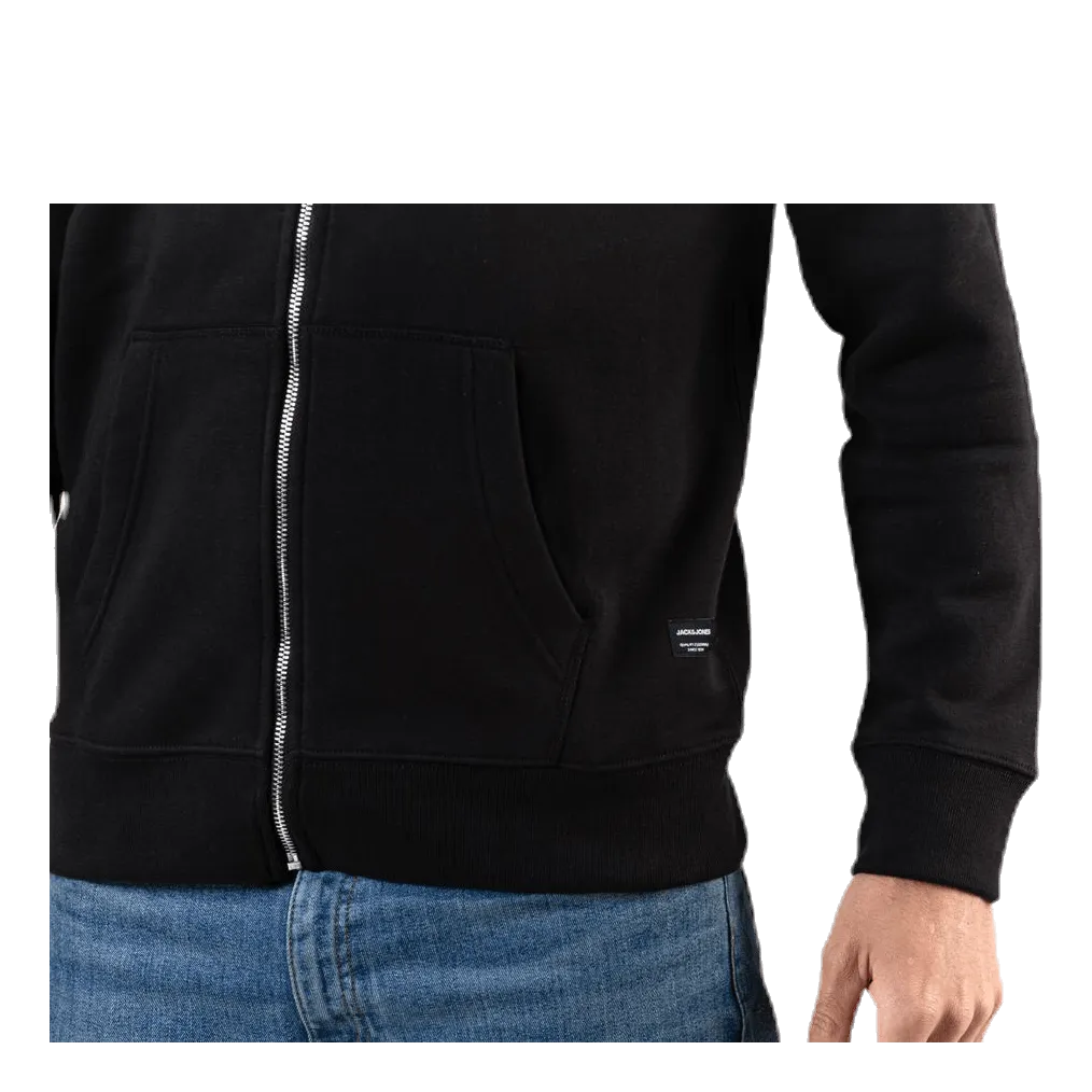 Soft Sweat Zip Hood Black