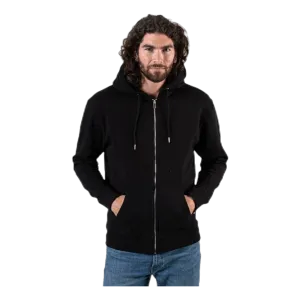 Soft Sweat Zip Hood Black