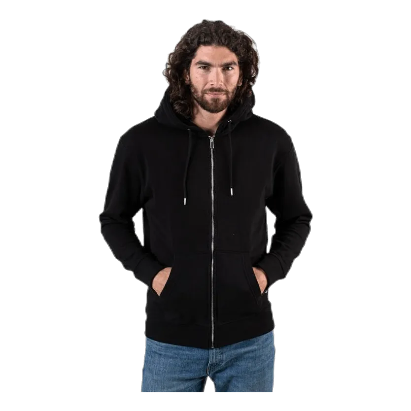 Soft Sweat Zip Hood Black