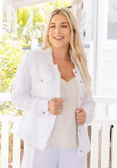 Soul Sparrow Linen Jacket - White