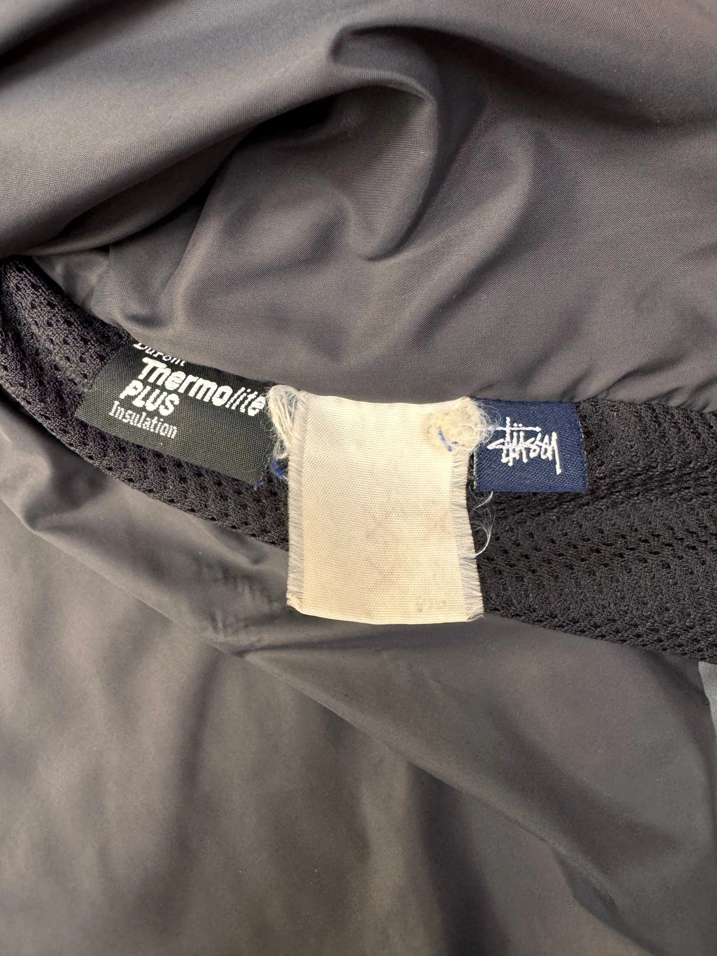 Stussy Khaki Monogram Logo Padded Button Down Jacket