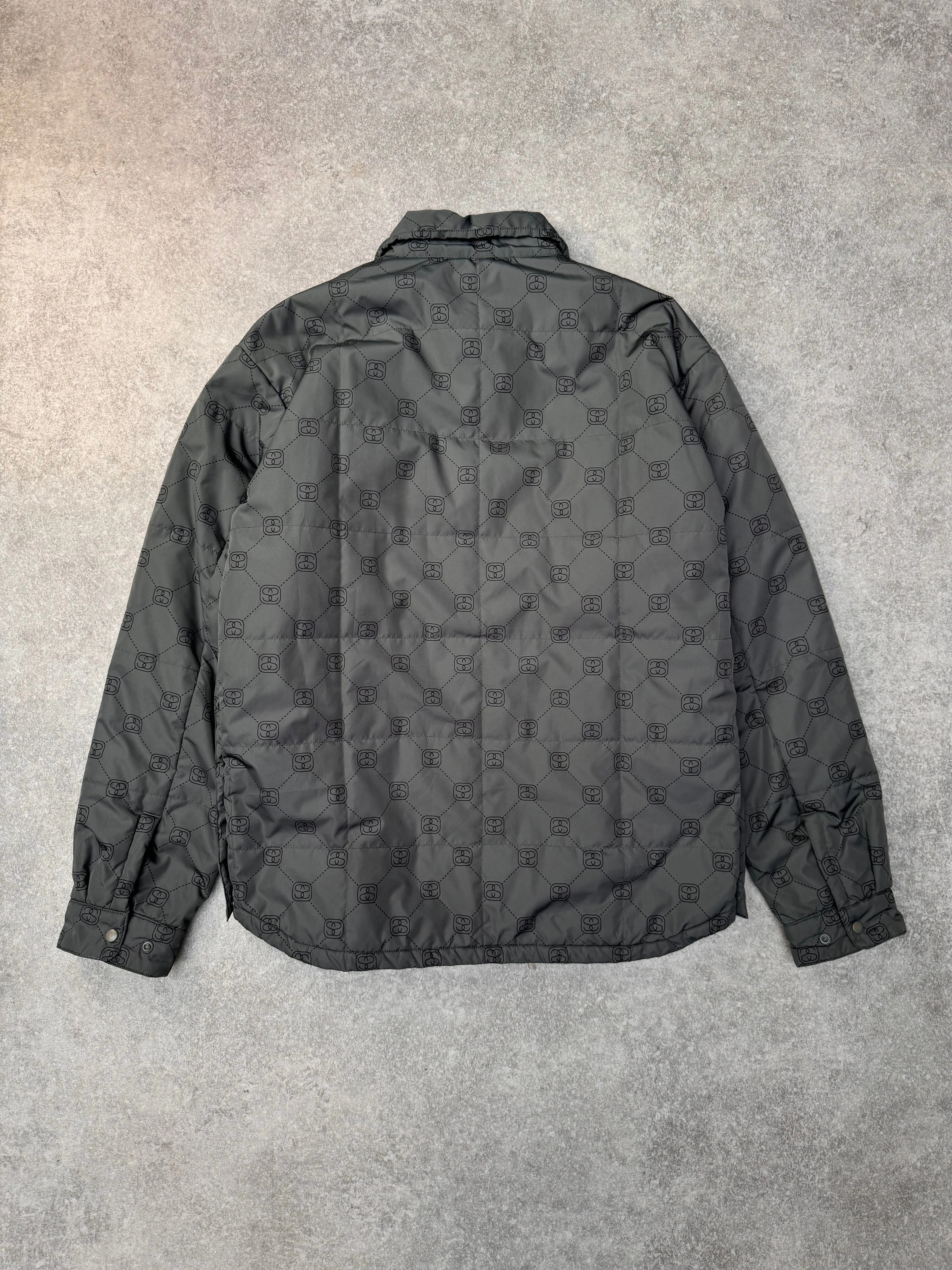 Stussy Khaki Monogram Logo Padded Button Down Jacket