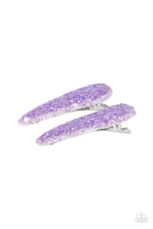 Sugar Plum Sparkle - Purple Hair Clip - Paparazzi Accessories