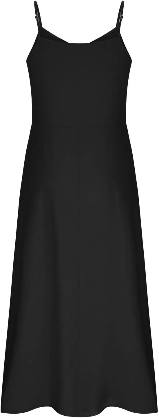 Summer Dresses for Women 2025 Plus Size Sleeveless Linen Dresses Casual Flowy Beach Maxi Sun Dress with Pocket