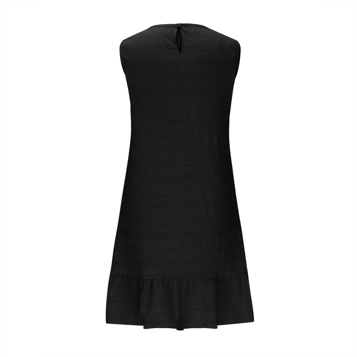Summer Dresses for Women Casual Crewneck Sleeveless Lightweight Soft Sundresses Ruffle Mini Dresses Clothes