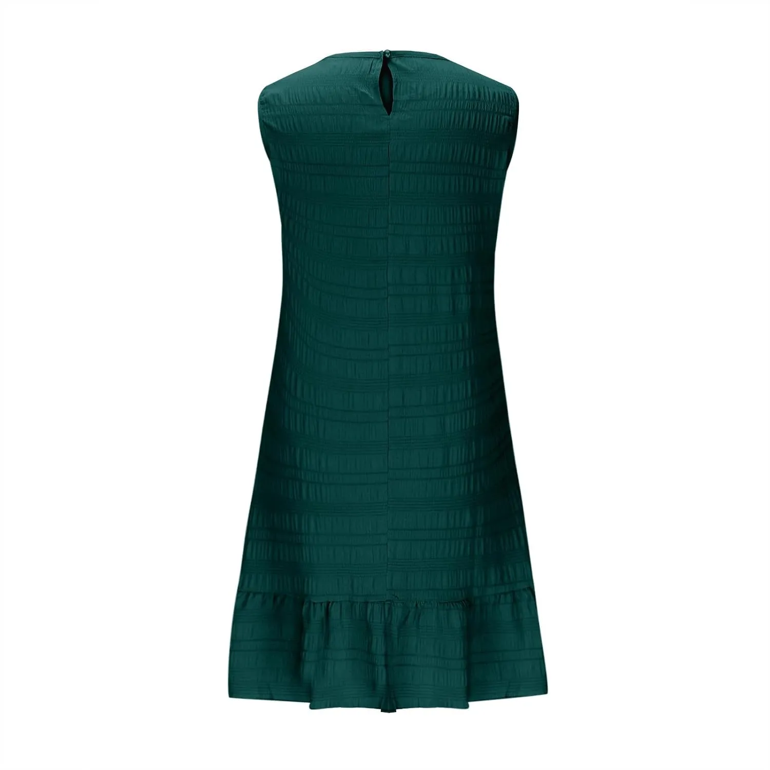 Summer Dresses for Women Casual Crewneck Sleeveless Lightweight Soft Sundresses Ruffle Mini Dresses Clothes