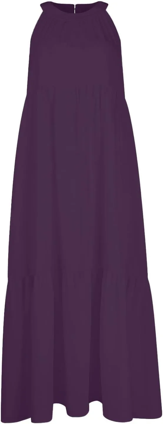 Summer Plus Size Sundresses for Women Trendy Off The Shoulder Sleeveless Halter Dress Casual Flowy Floral Midi Dress