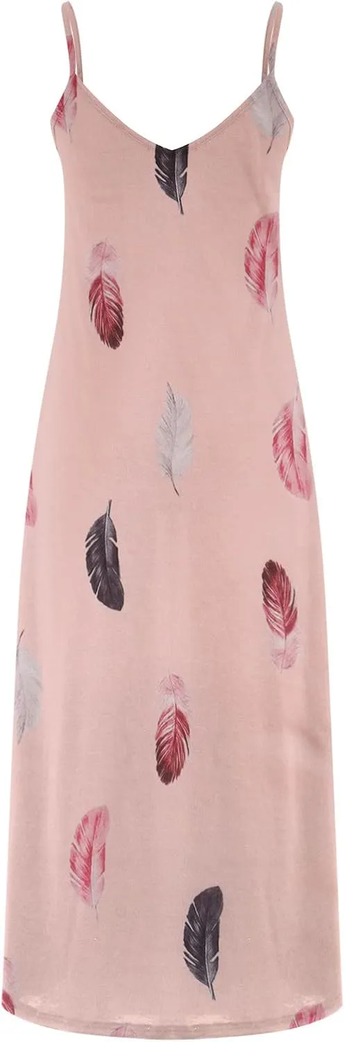 Sun Dresses Women Spaghetti Strap Floar Print Long Dress Casual Summer Beach Sundresses Soft Hawaiian Maxi Dress