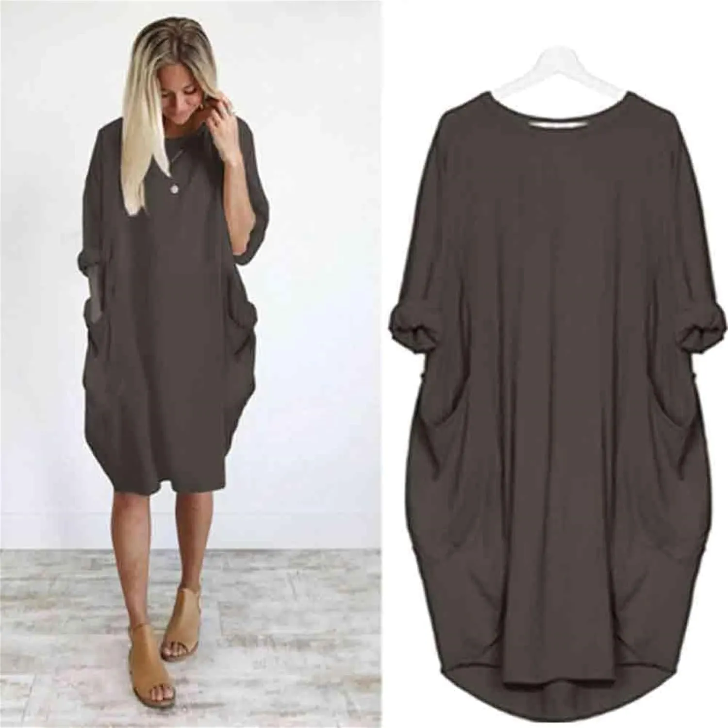 Sundresses for Women Summer Oversized Midi Dress Short Sleeve Baggy Casual Beach Dresses Loose Beach Vacation Dress