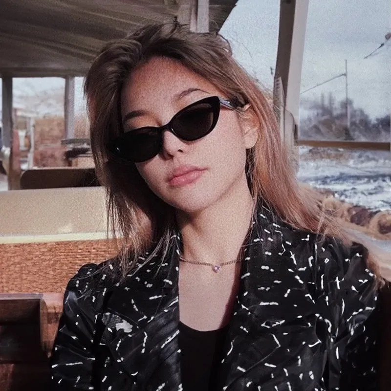 Sunglasses sun Shades Beautiful Triangle Cats' Eye Women's Fashion Flat Frame Vintage Street Trendy Holiday unisex