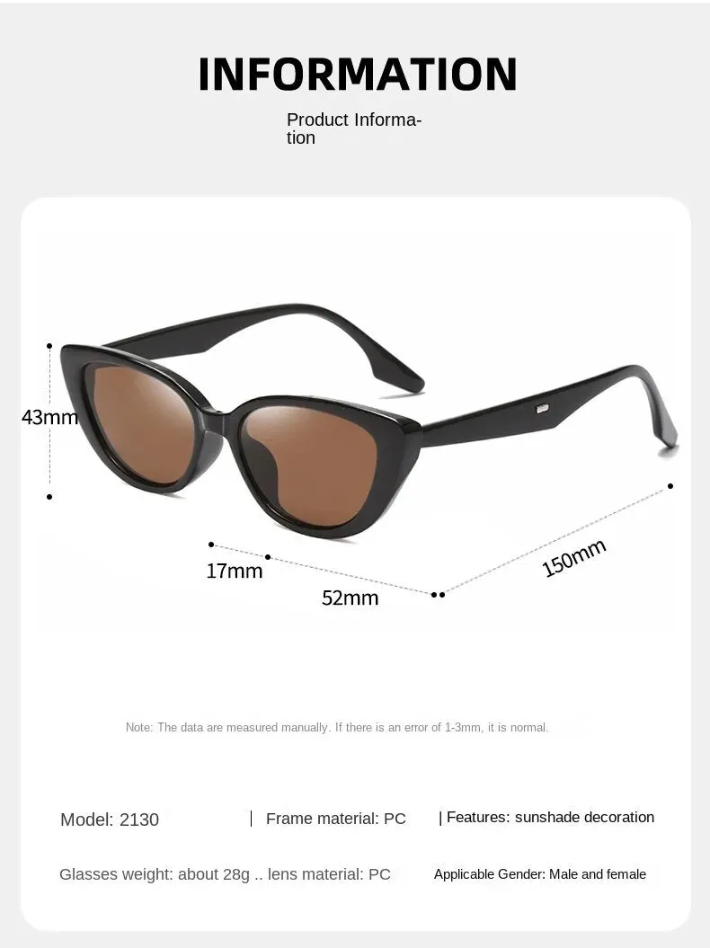 Sunglasses sun Shades Beautiful Triangle Cats' Eye Women's Fashion Flat Frame Vintage Street Trendy Holiday unisex