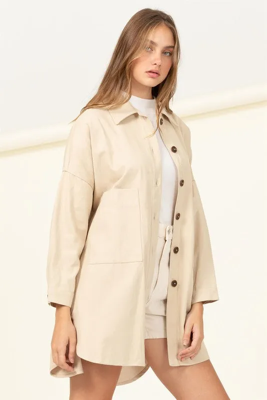 Sweet Fling Oversized Shirt Jacket - HYFVE