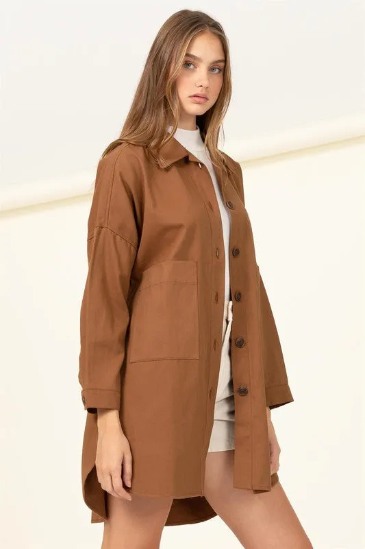 Sweet Fling Oversized Shirt Jacket - HYFVE