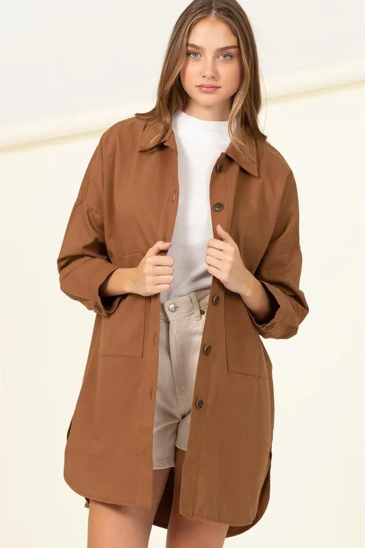Sweet Fling Oversized Shirt Jacket - HYFVE