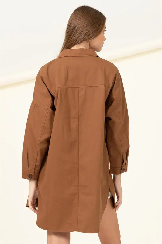 Sweet Fling Oversized Shirt Jacket - HYFVE