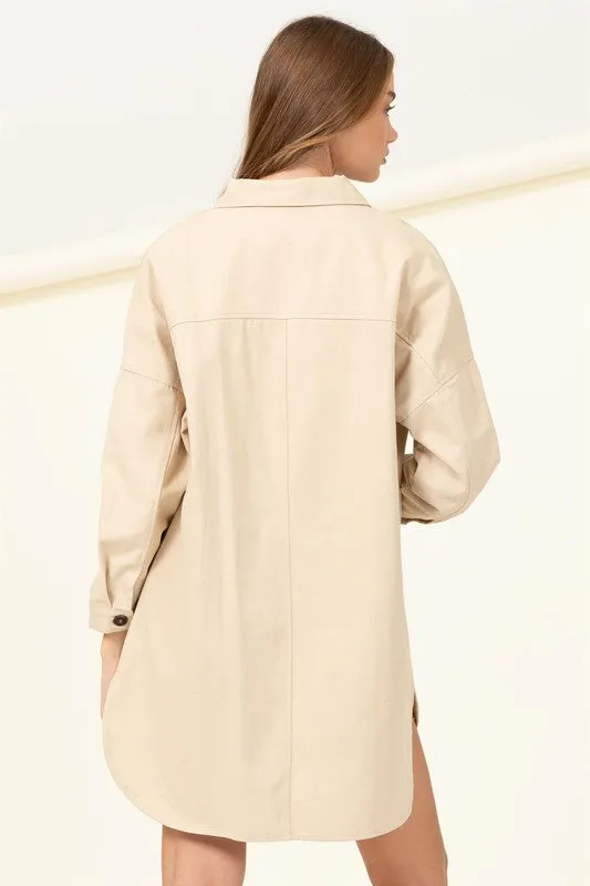 Sweet Fling Oversized Shirt Jacket - HYFVE
