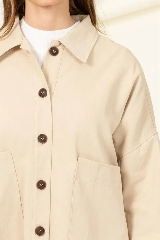 Sweet Fling Oversized Shirt Jacket - HYFVE