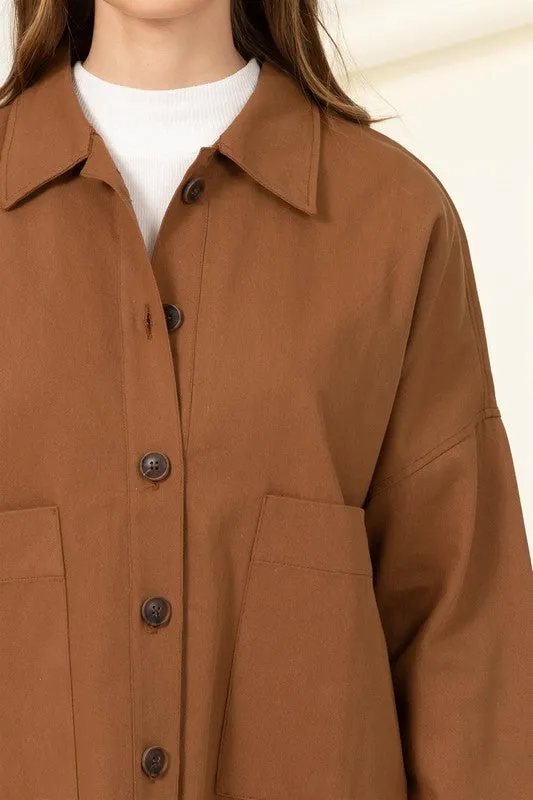 Sweet Fling Oversized Shirt Jacket - HYFVE