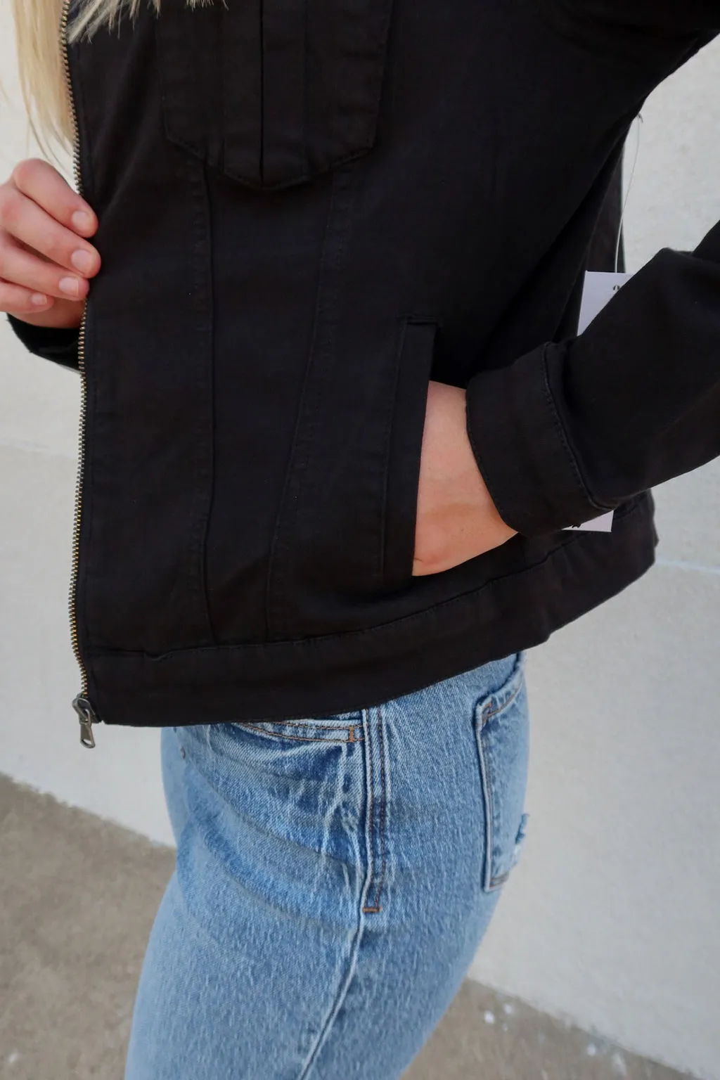 Tribal Brand Black Zip-Up Jacket