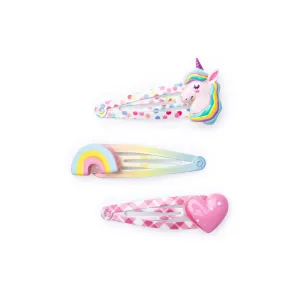 Unicorn Cutie Hair Clips for Kids, 3 Count