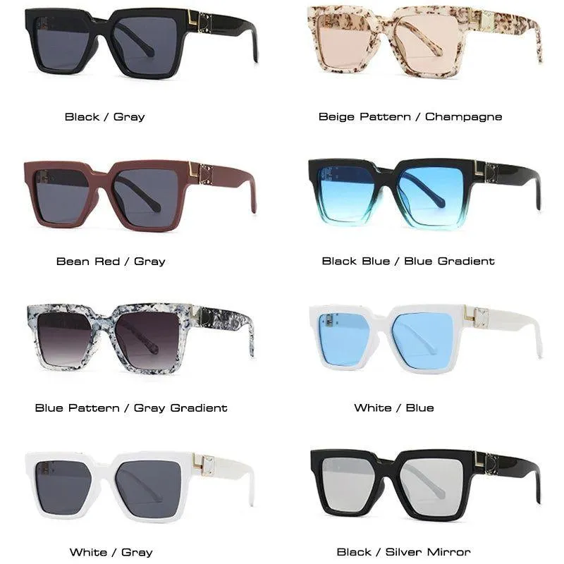 Vibrant Retro Square Luxury Sunglasses with UV400 Protection - Original Designer Fashion Shades