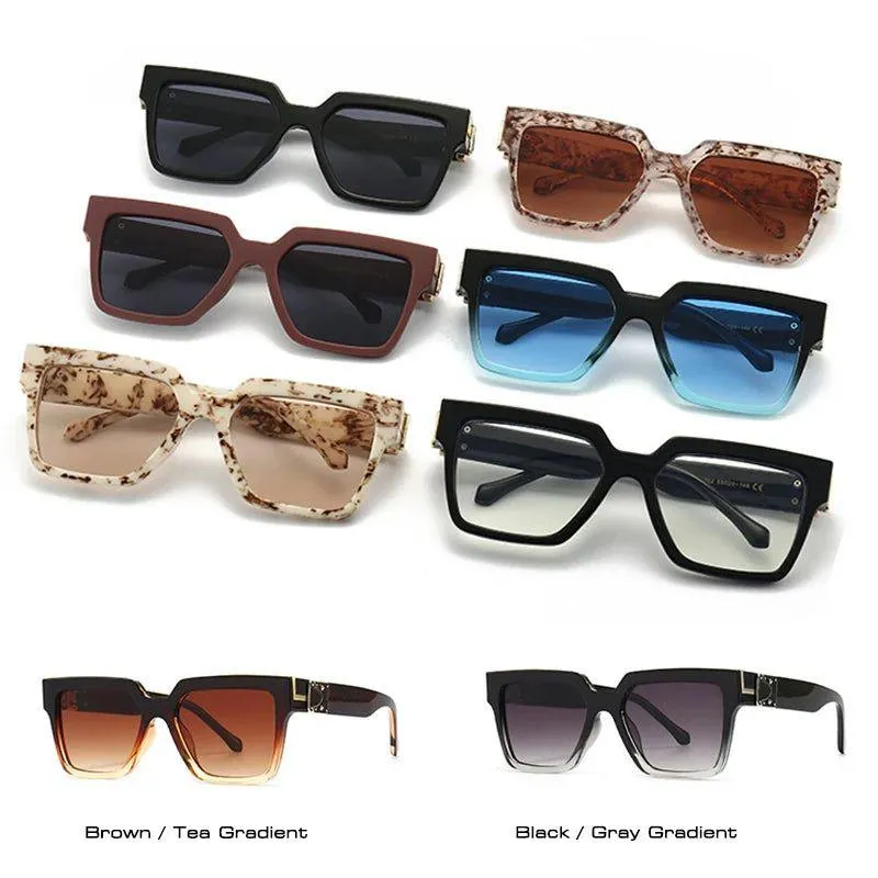 Vibrant Retro Square Luxury Sunglasses with UV400 Protection - Original Designer Fashion Shades