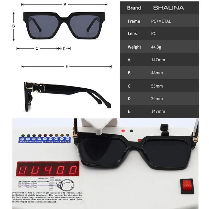 Vibrant Retro Square Luxury Sunglasses with UV400 Protection - Original Designer Fashion Shades