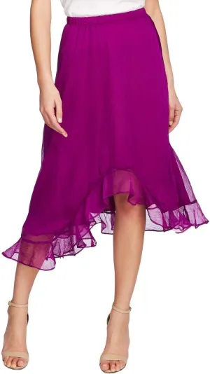 Vince Camuto Womens Chiffon Asymmetrical Hem Maxi Skirt Purple XL